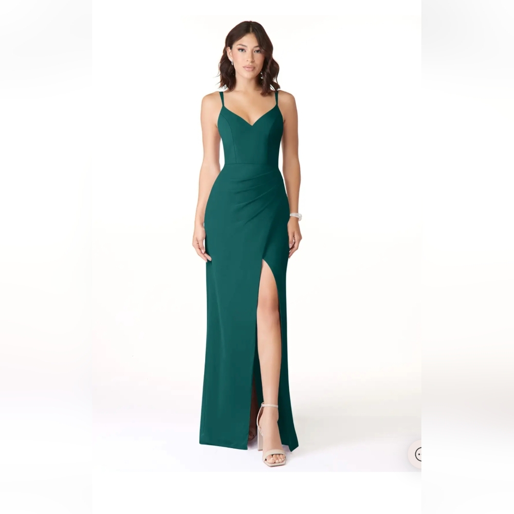 Azazie Leo dress in peacock NWOT